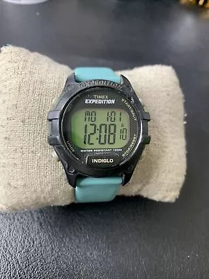 Timex Expedition Digital Watch Men Black Indiglo 100M Timer New Battery • $24.99