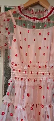 Alice McCall X Cotton On Collab Girl's Peach & Red Flower Tulle Dress Sz 8 BNWT • $35