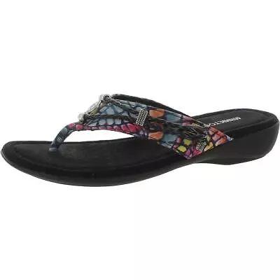 Minnetonka Womens Silverthorne Black Thong Sandals 8 Narrow (AAN) BHFO 9844 • $17.99