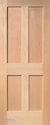 4 Panel Flat Mission Shaker Stain Grade Maple Solid Core Interior Wood Doors • $351