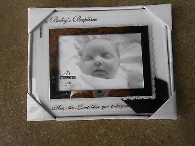 MALDEN  Baby's Baptism    PICTURE FRAME   4x6 Photo Under Glass  In Original Box • $9.99