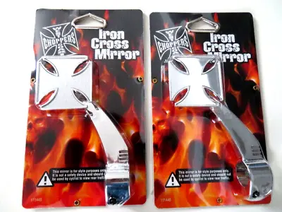 VTG- 2 LOT-WEST COAST CHOPPERS Iron Cross Mirrors BLACK Motorcycle 2004- NEW • $13.32