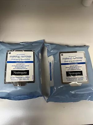 2 Neutrogena Makeup Remover Cleansing Towelettes  21  Ultra Soft Cloth Per Pack • $12