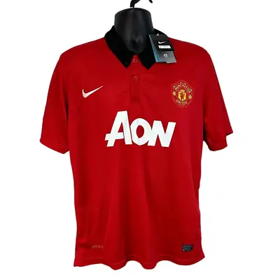 Nike Dri-Fit Manchester United Polo Shirt Rooney #10 Soccer Polo NEW Size Large • $39.95