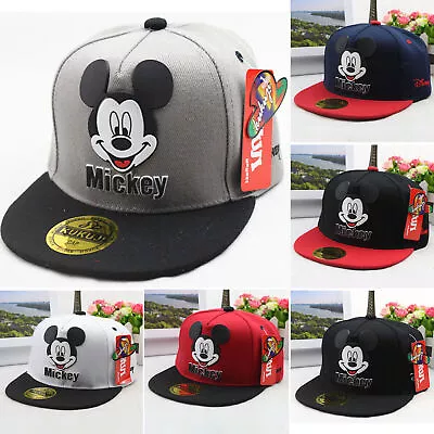 Kid Boys Girls Adjustable Mickey Mouse Baseball Caps Hip Hop Snapback Sun Hat • £10.19