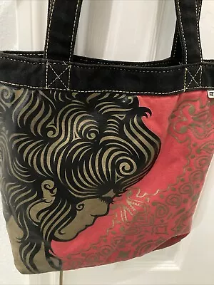 Vans Midi Tote Bag With Snap Closure Red Black Gold 13.5” X 13”. 100% Cotton • $17