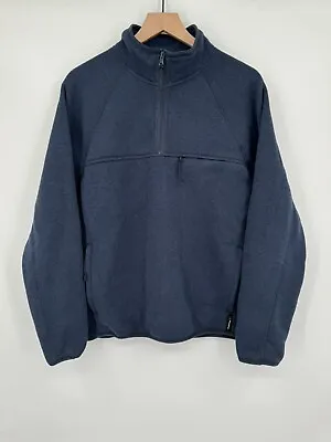 J. Crew Nordic Fleece Sweater Men's 1/4 Zip Pullover Polartec Navy Size Medium • $28