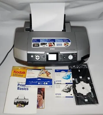 Epson Stylus Photo R340 Digital Photo CD/DVD Inkjet Printer - 2.4” LCD  **READ** • $76.79