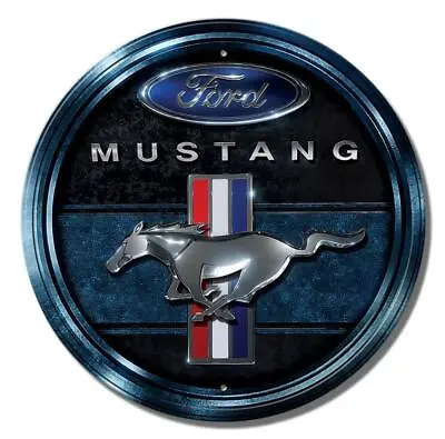 Ford Mustang Emblem 11.75  Round Metal Sign Made In The USA • $19.95