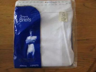 Lot Of 3 Vintage Towncraft Mens White Dash Line Briefs 34 • $119