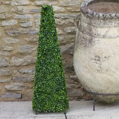 Artificial Topiary Boxwood Obelisk Faux Tree Garden Outdoor Path Decoration 60cm • £29.99