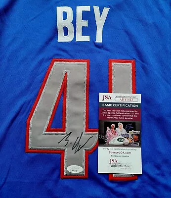 Saddiq Bey Signed Detroit Pistons Motor City Jersey Size L In Person. JSA CERT • $200