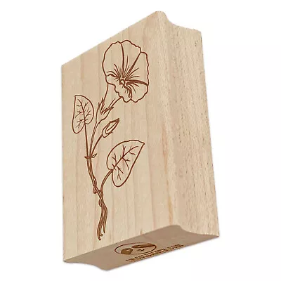 Hand Drawn Morning Glory Flower Rectangle Rubber Stamp For Stamping Crafting • $9.99