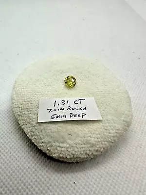 Genuine Montana Natural Yellow Round Sapphire 1.31ct. 7mm 5mm Deep #15 • $180