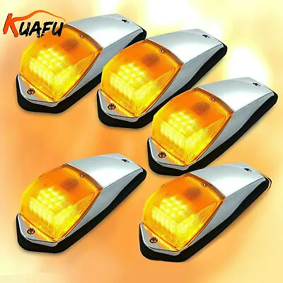 For Peterbilt Kenworth Freightliner Amber Chrome 31LED Cab Marker Lights 5 Pcs • $51