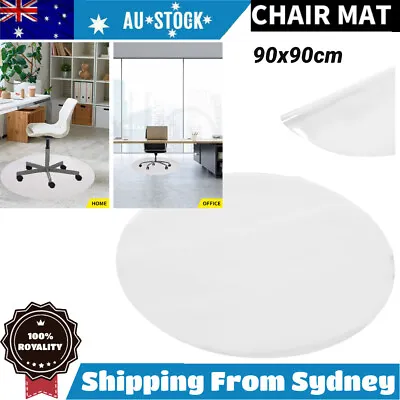 $23.49 • Buy Chair Mat Carpet Floor Office Home Computer Work PVC Smooth Pad Round 90cm
