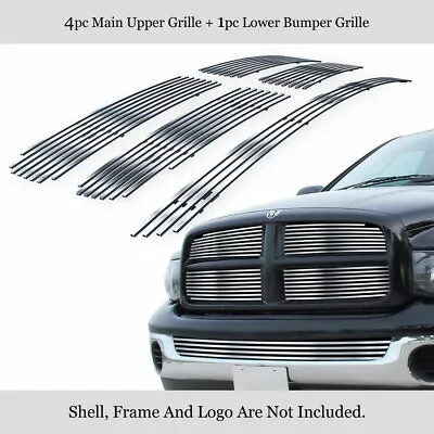 Fits 2002-2005 Dodge Ram Stainless Polished Chrome Billet Grille Insert Combo • $93.99
