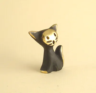 Walter BOSSE Vienna Sitting CAT Kitten Patinated Brass Bronze Era Austria • $49.99