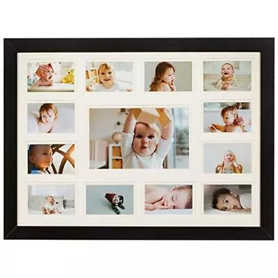  13 Opening Collage Picture Frame K-12 With Double White Mat - Displays Black • $42.30