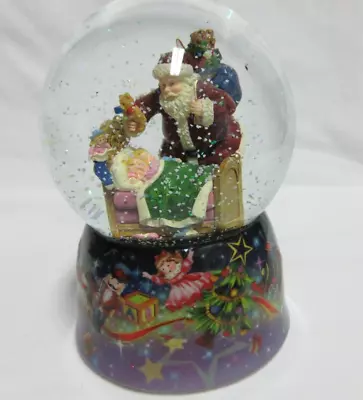 Macys Water Snow Globe Musical TOYLAND Christmas DATED 2012 SANTA CHILDREN/ BED • $24.99