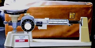 Vintage USA Ohaus Beam Balance Scale 2610 Gram  W/Calibration Kit Original Case • $125