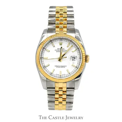 Two Tone Rolex Datejust 116233 Quick Set Watch With 18k Yellow Gold & Stainless • $9995