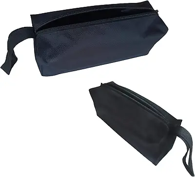 $11.71 • Buy Small Tool Pouch Zipper Utility Organizer Storage Bag Canvas 2 Packs Black NEW
