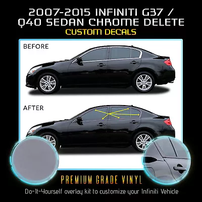 For 2007-2015 Infiniti G35 G37 Q40 Sedan Window Trim Chrome Delete - Flat Matte • $32.50