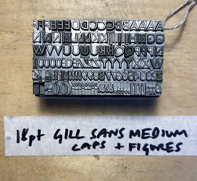 £8 • Buy 18 Pt Gill Sans Medium Caps And Figures Letterpress Metal Type #100