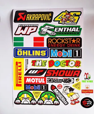 Motorbike Motorcross Stickers Moto GP JDM Skateboard Decal Bike Sticker Sheet🔥 • $7.41