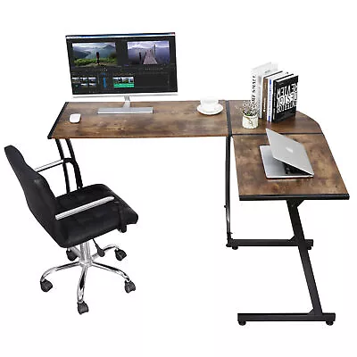 Sturdy L-Shaped Office Desk PC Laptop Study Workstation Corner Computer Desk • $65.58