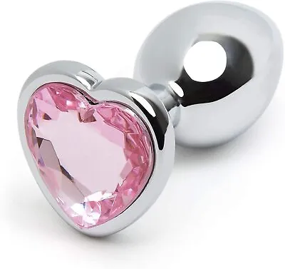 Lovehoney Butt Plug Sex Toy - Jewelled Heart Shape Smooth Anal Adult Toy - Metal • $39.95