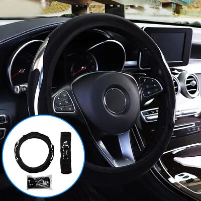 Silver 15  Anti-slip Steering Wheel Cover Protector Trim Car Interior Accessory • $17.59