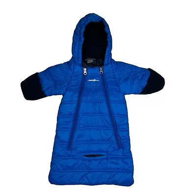 Eddie Bauer Baby Carseat Stroller Bunting Snowsuit Blue Size 0-3 Months • $20