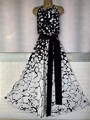 Bnwt Ezclozet “rachel” Black/white Full/maxi Summer/holiday Dress Size 20 - 22 • £39.99