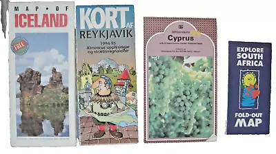 Travel Maps X 4  -iceland--reykjavik--cyprus- Explore South Africa --interesting • £2.50
