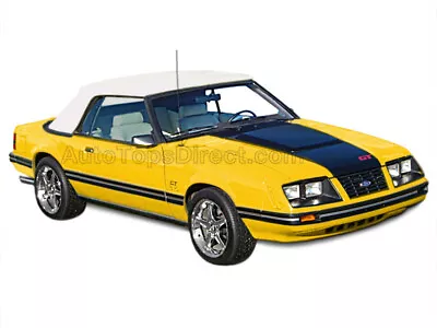 Mustang Convertible Top (83-90 All Models) White Vinyl With Tinted Glass Window • $332.10