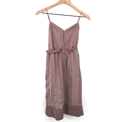 To The Max V-neck Fit And Flare Slip Knee Length Dress Boho Embroidery Purple 4 • $22.50