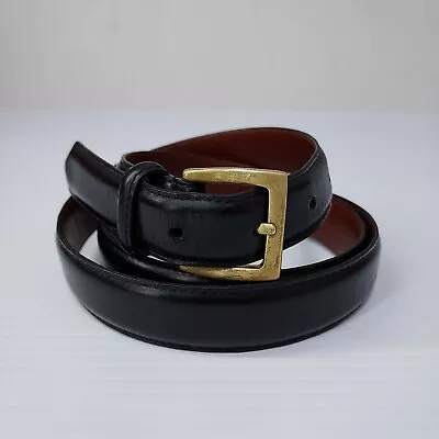 VTG Coach 42 In. Men Women Unisex Black Leather Solid Brass Buckle Belt #5934 • $25