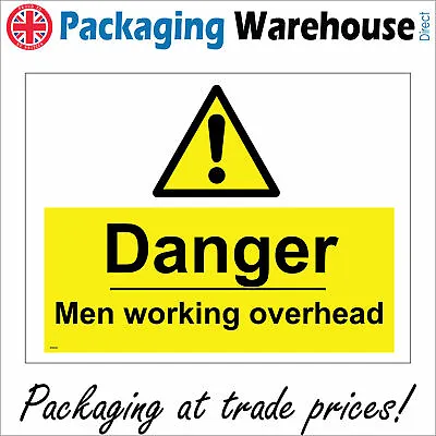£9.95 • Buy Ws430 Danger Men Working Overhead Sign Above Scaffold Upwards Bricks Safety