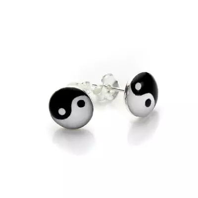 Sterling Silver Yin Yang Earrings Studs • £9.25