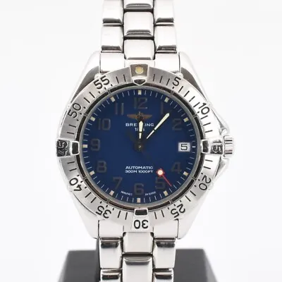 BREITLING Colt Ocean Men's Watch A17035 Automatic Silver Blue [Work] Auth #930 • $1194.99