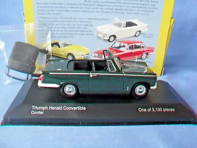 Corgi Vanguards VA07402 - Triumph Herld Convertible - Conifer- 1:43 - Ltd Edt. • $3.72