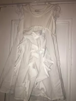 Naartjie Girls White Ruffled Tunic Dress Sz Small 4 Years Nov 2012 Line • $19.99