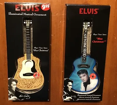 Elvis Presley Illuminated Musical Guitar Ornaments (Lot Of 2) - Classic Rare • $15.99