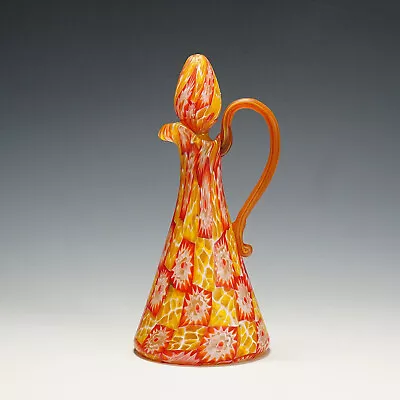 Antique Millefiori Jug With Handles By Fratelli Toso Murano Circa 1920 • $1105.99