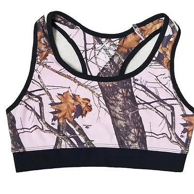 Wilderness Dreams Mossy Oak Sz S Small Womens Sports Bra Running Gym Yoga Pink • $10.49