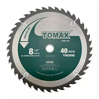 TOMAX 8-1/4-Inch 40 Tooth ATB Finishing Saw Blade With 5/8-Inch DMK Arbor • $16.39