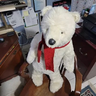 RARE Huge 36” Ditz Designs Hen House Polar Bear Standing Plush With Red Scarf • $375