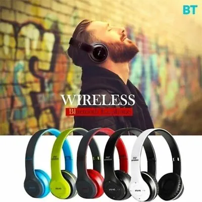 £7.99 • Buy UK Folding Wireless Bluetooth Headphones Noise Cancelling Over Ear Headset